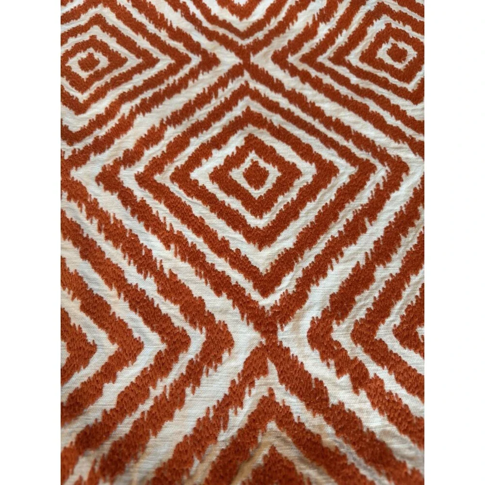 Pottery Barn Orange Geometric pillow cover 20” X 20” decorative Square Zip